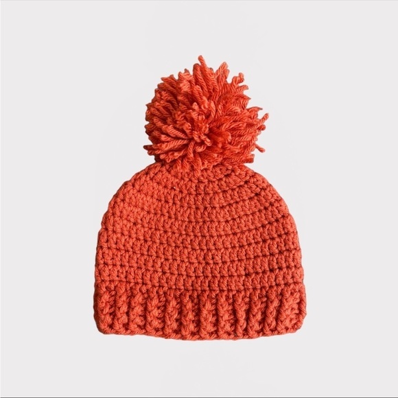 3/$15 Toddler Orange Knit Pom Pom Toque (SC) - Picture 1 of 3